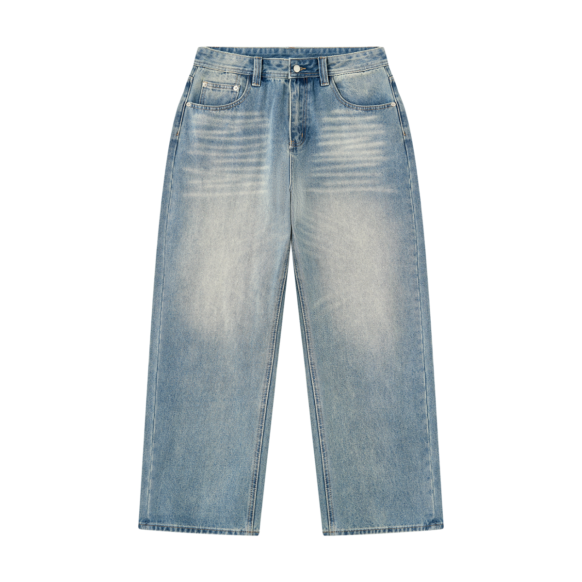 Vintage Wash Straight-Leg Jeans