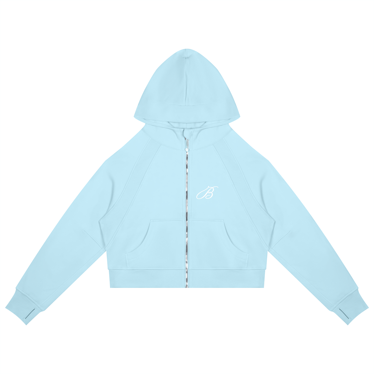 Cropped Zip-Through Hoodie