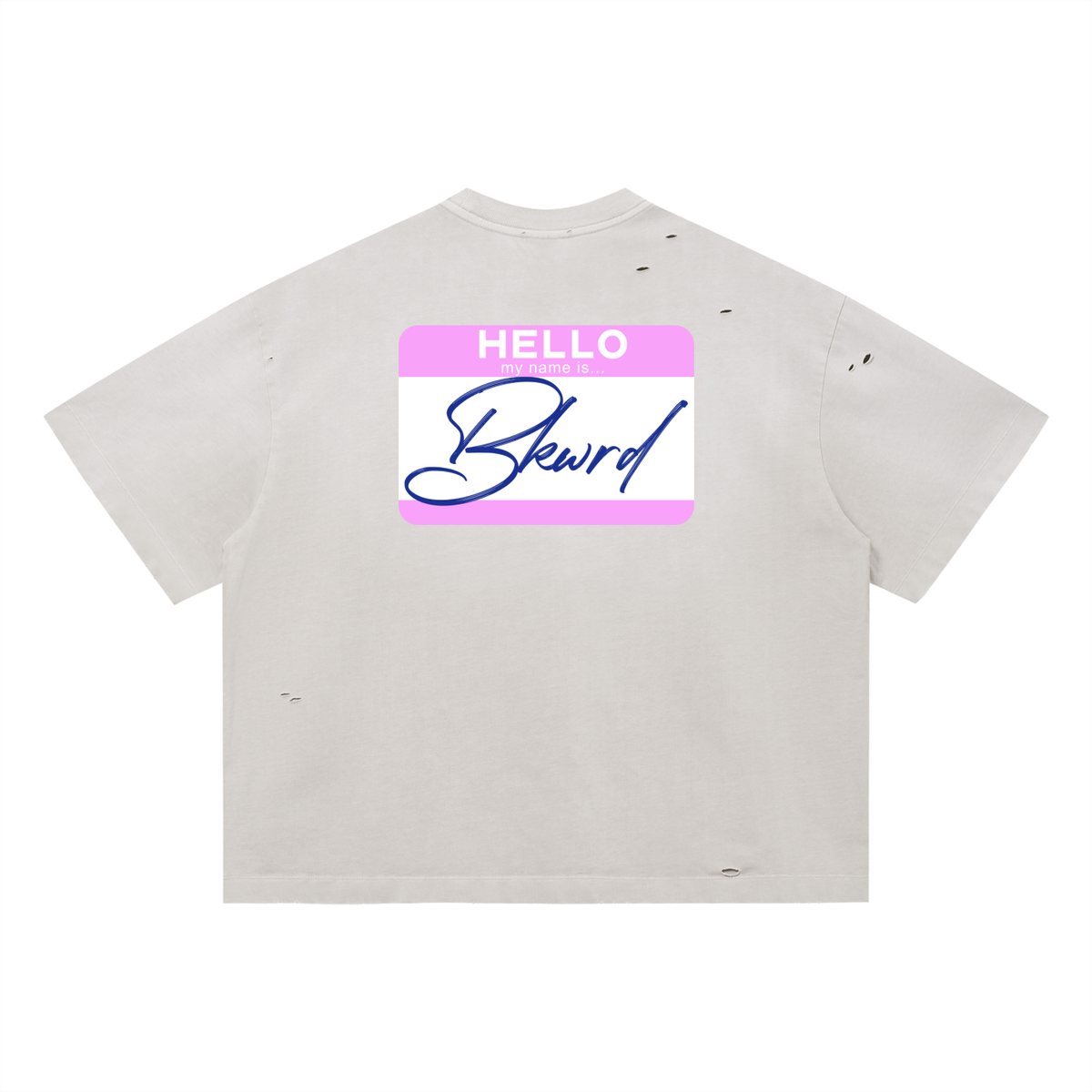 Distressed Name Tag T-Shirt