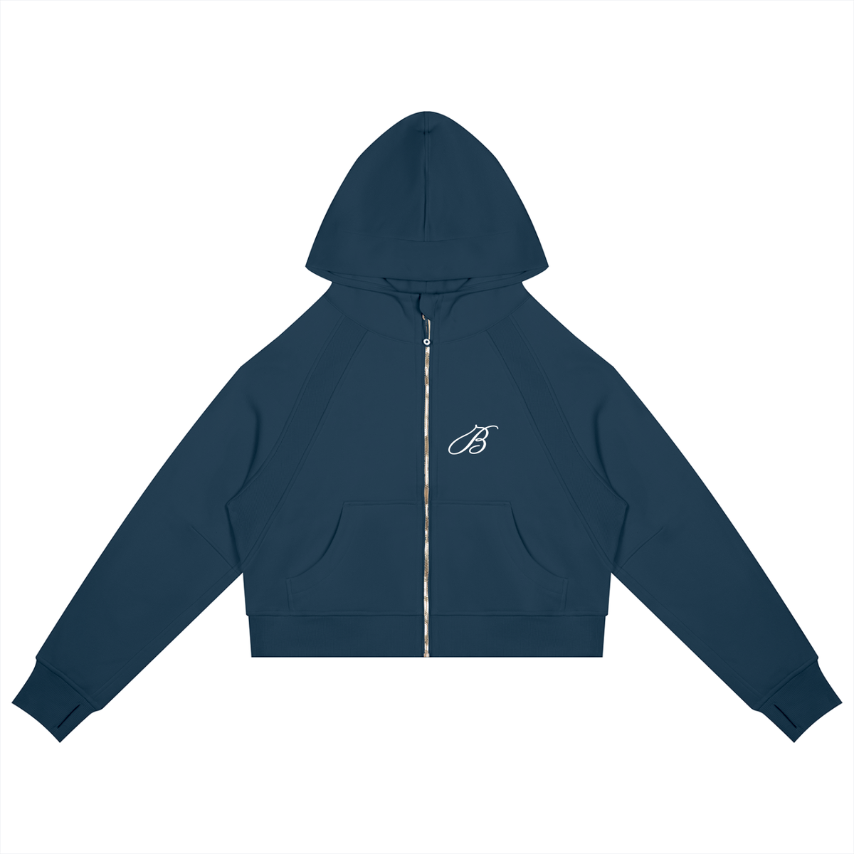 Cropped Zip-Through Hoodie