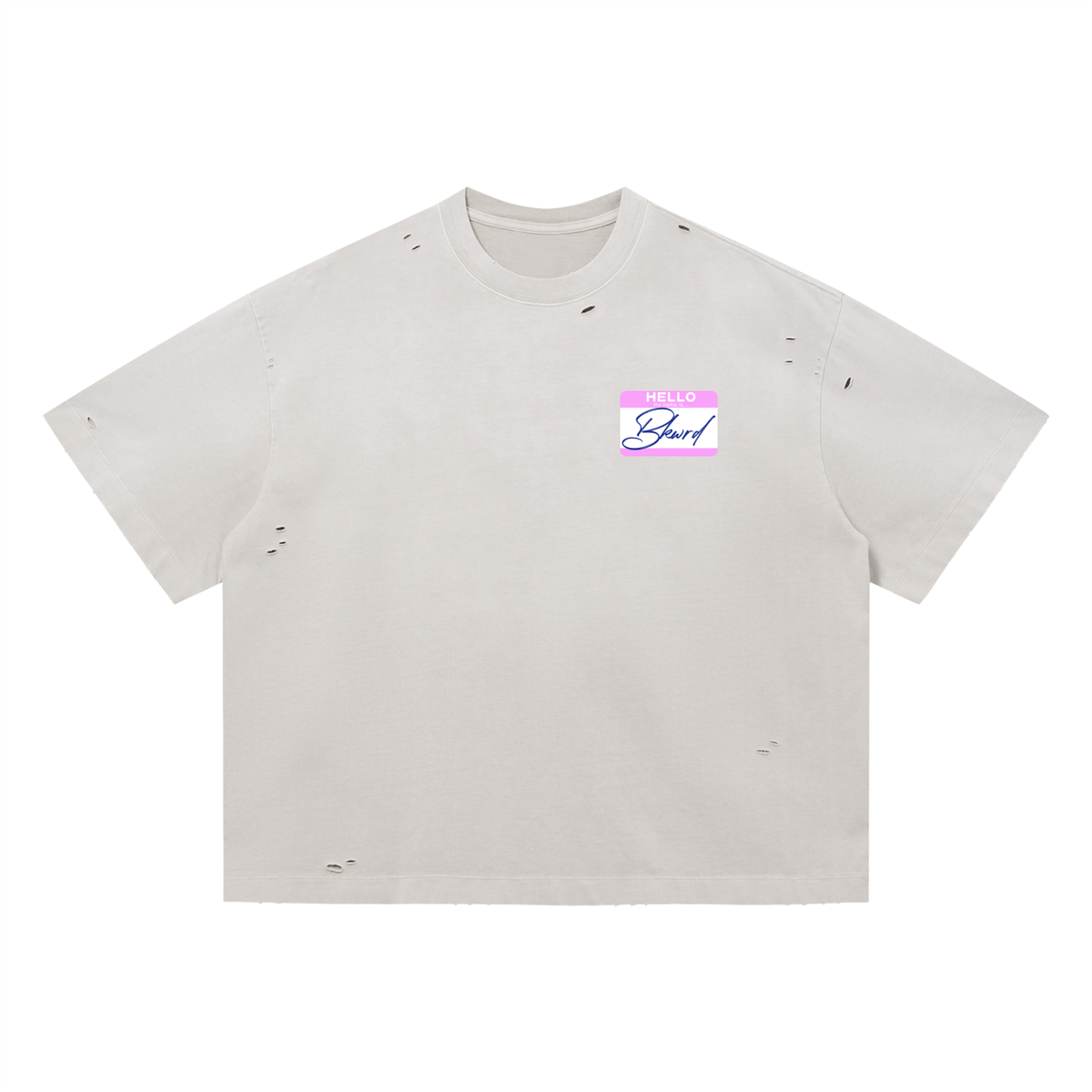 Distressed Name Tag T-Shirt